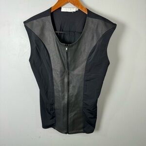 Vintage Catherine Courtney Men’s Zip Vest Mesh Top sz XL Goth # B877
